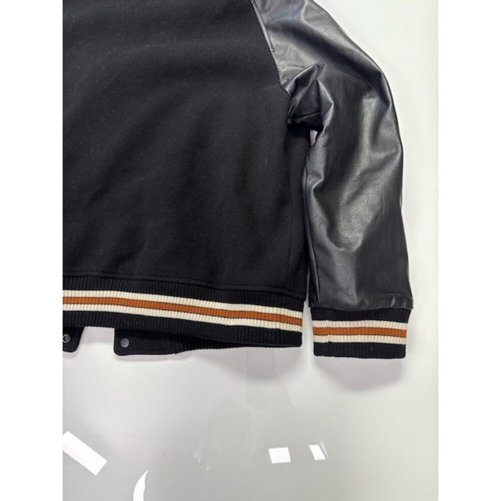 Coach Varsity Bomber Jacket Snap Button Front Logo Patch Black/Gray Mens Size XL - Picture 14 of 16